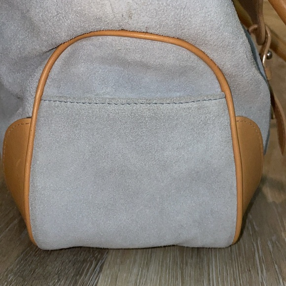 Lauren Ralph Lauren Blue Suede Tan Leather Sample bag Buffy Vintage 2005 - Picture 4 of 12